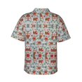thumbnail image 3 of Xmas Sloth Hawaiian Shirts For Men, Summer Short-Sleeve Relaxed-Fit Button-Down Shirts X-Large, 3 of 9