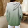 thumbnail image 3 of Ribbed Knitted Hoodies for Women Casual Gradient Long Sleeve Sweatshirt Full Zip Drawstring Jacket, 3 of 7