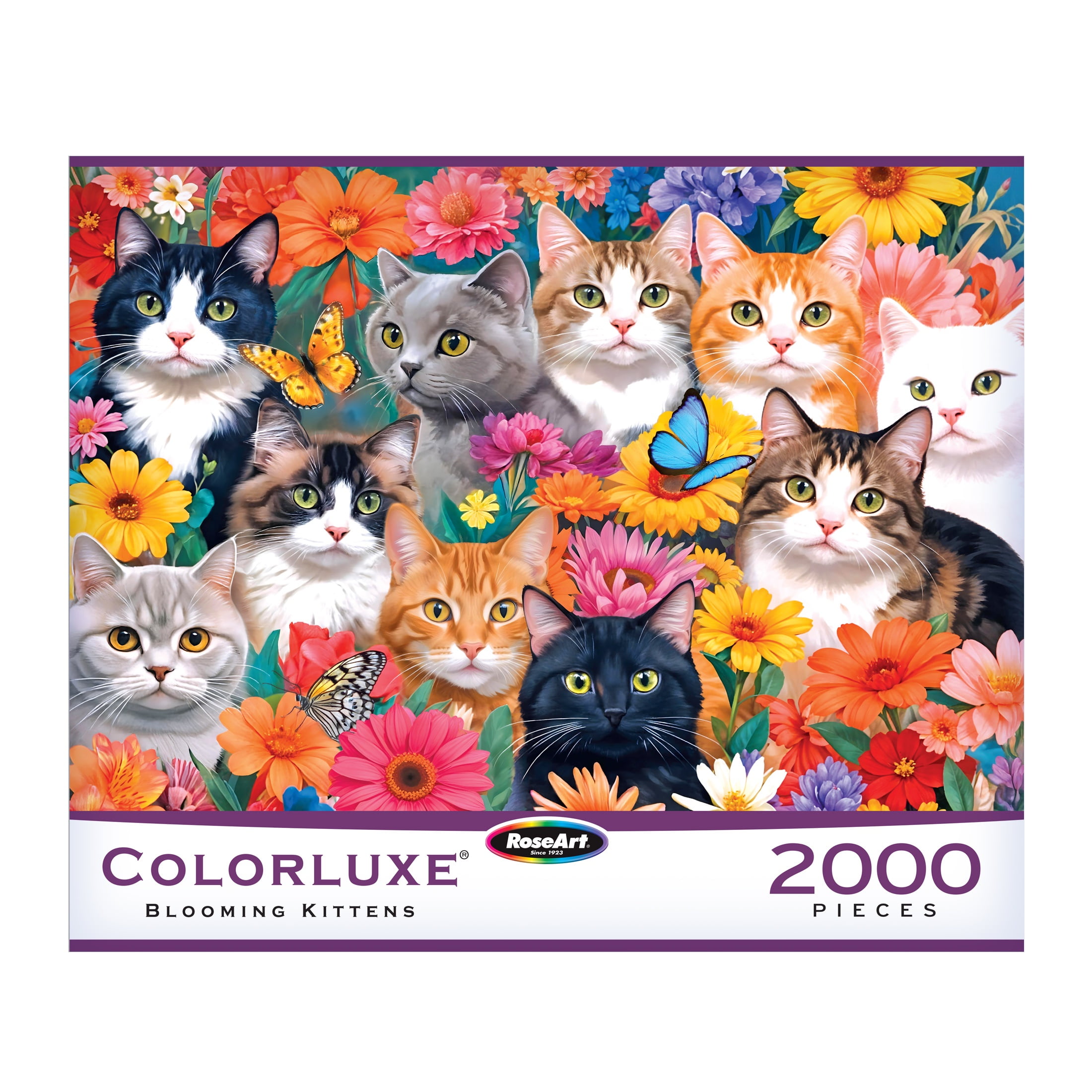RoseArt Colorluxe 2000-Piece Blooming Kittens Adult Interlocking