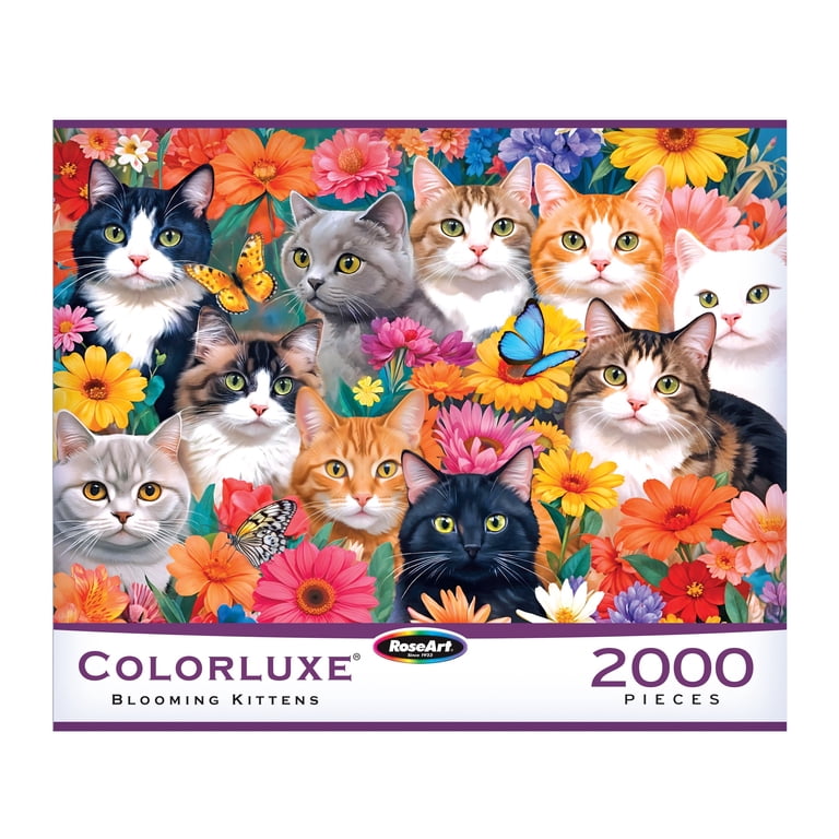 RoseArt Colorluxe 2000-Piece Blooming Kittens Adult Interlocking