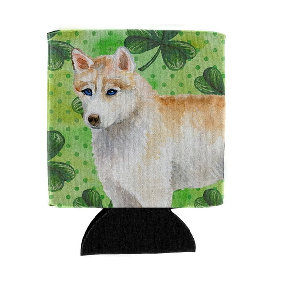 Carolines Treasures BB9829CC Siberian Husky St Patricks Can or Bottle Hugger  Can Hugger multicolor