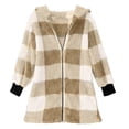 thumbnail image 6 of Women Sherpa Jacket Fuzzy Fleece Zip Up Winter Coat Warm Faux Fur with Pockets Long Sleeve Hooded Outerwear, 6 of 6
