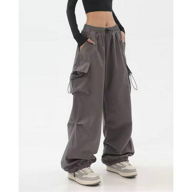 Parachute Pants Women Streetwear Vintage Wide Leg Joggers Baggy