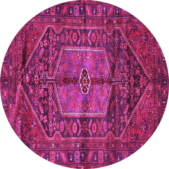Ahgly Company Indoor Round Persian Pink Traditional Area Rugs, 6' Round