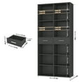 thumbnail image 6 of Homfa 7-Tier Bookcase with 2 Drawers, 72.8" H Double Wide Bookcase with 4 Adjustable Shelves for Study Office Living Room, Black, 6 of 7