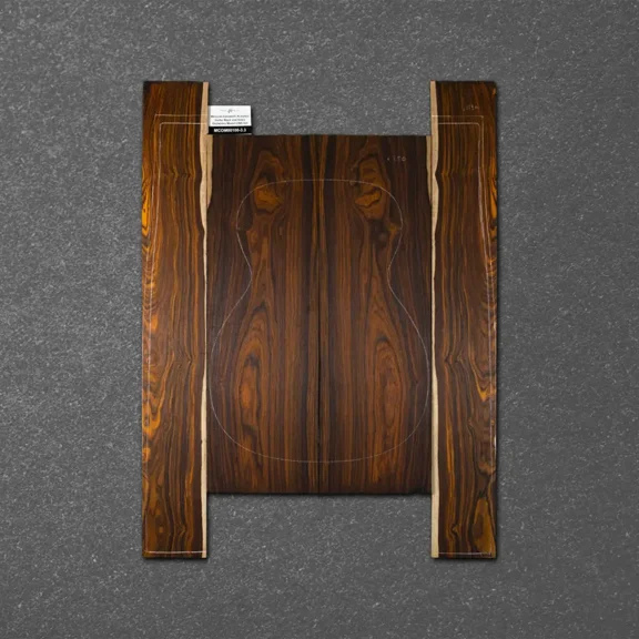 Mexican Cocobolo Acoustic Guitar Back and Sides Orchestra Model (OM) Set – MCOM000100-3.3