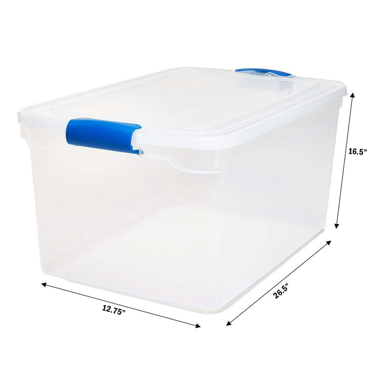 Hefty Medium 16.5-Gallons (66-Quart) Clear Base with White Lid Tote with  Latching Lid