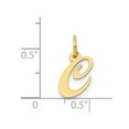 thumbnail image 2 of 14k Yellow Gold Solid Polished Laser-cut Small Fancy Script Letter Name Personalized Monogram Initial C Charm 15x13.1mm, 2 of 2