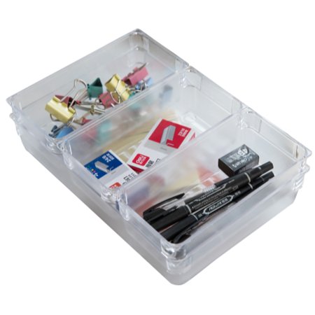 Clear Plastic Set Of 4 Drawer Organizers Walmart Com