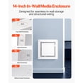 thumbnail image 4 of KFFKFF Structured Media Enclosure, 14-Inch, Recessed in-Wall Media Box with Cover, Wall-Mount Cable Management Box Kit, Structured Wiring Multi-Media Cabinet, 4 of 9