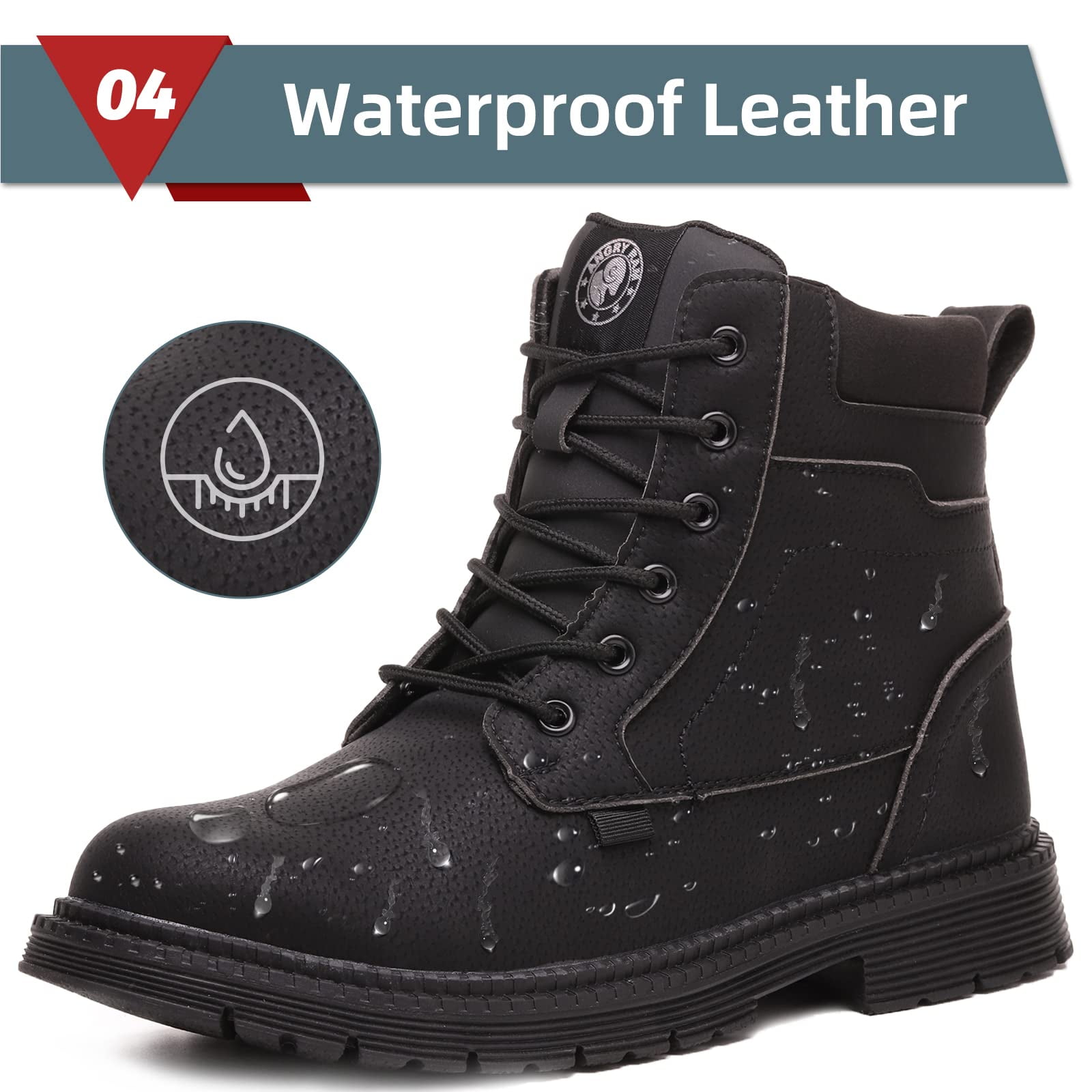 Men's Steel Toe, Memory Foam Safety Boots for Industrial Construction Work
