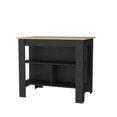 thumbnail image 6 of Kitchen Island with Storage Cabinet, Stationary Kitchen Table with Wood Worktop, Kitchen Island Side Table with 3 Open Shelves for Home, Coffe Bar, Kitchen, 6 of 6