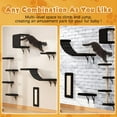 thumbnail image 3 of Cat Wall Shelves, Wall-Mounted Cat Climber Set of 5, Floating Cat Perches, Hanging Cat Beds, Modern Cat Furniture for Large Cats or Kitty (Black), 3 of 11