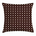 thumbnail image 1 of Geometric Throw Pillow Cushion Cover, Pattern of Rhombuses Ethnic Illustration Repeating Lozenge Shapes, Decorative Square Accent Pillow Case, 18 X 18 Inches, Chestnut Brown and Cream, by Ambesonne, 1 of 2