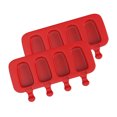 thumbnail image 3 of Molde para helado 4 rejillas Bandeja para helado de bricolaje Silicona Antiadherente Craft Pop Freezer Maker, Rojo tholdsy HA004810-04, 3 of 7