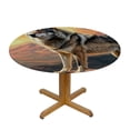 thumbnail image 3 of WYYP Wolf Mountains Sunset Round Tablecloth - Great for Home Kitchen/Parties/Holiday Dinner - 100% Polyester Fiber with Elastic Edge White, 3 of 8