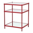 thumbnail image 2 of Scoles 2-Shelf Glass Top Side Table, Red, 2 of 6