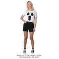 thumbnail image 3 of Popfunk Halloween Ghost Costume Women's Crop Top T-Shirt, White, X-Large, 3 of 3