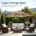 thumbnail image 5 of Best Choice Products 10ft 360 Rotating Cantilever Offset Hanging Patio Umbrella - Tan, 5 of 9