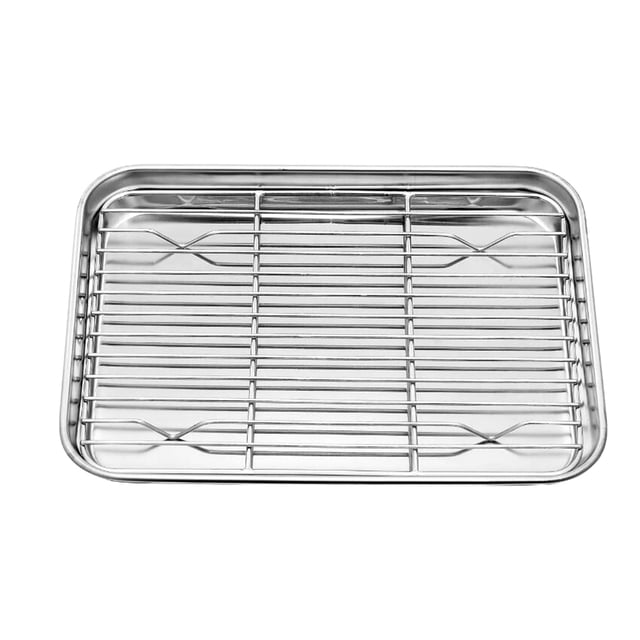 Rack Tray Set Stainless Steel Cooling Rack Non-Stick Cake cake grill; non-stick cooling Grill Kitchen Cupcake Baking Tool, 40x30x2.5cm