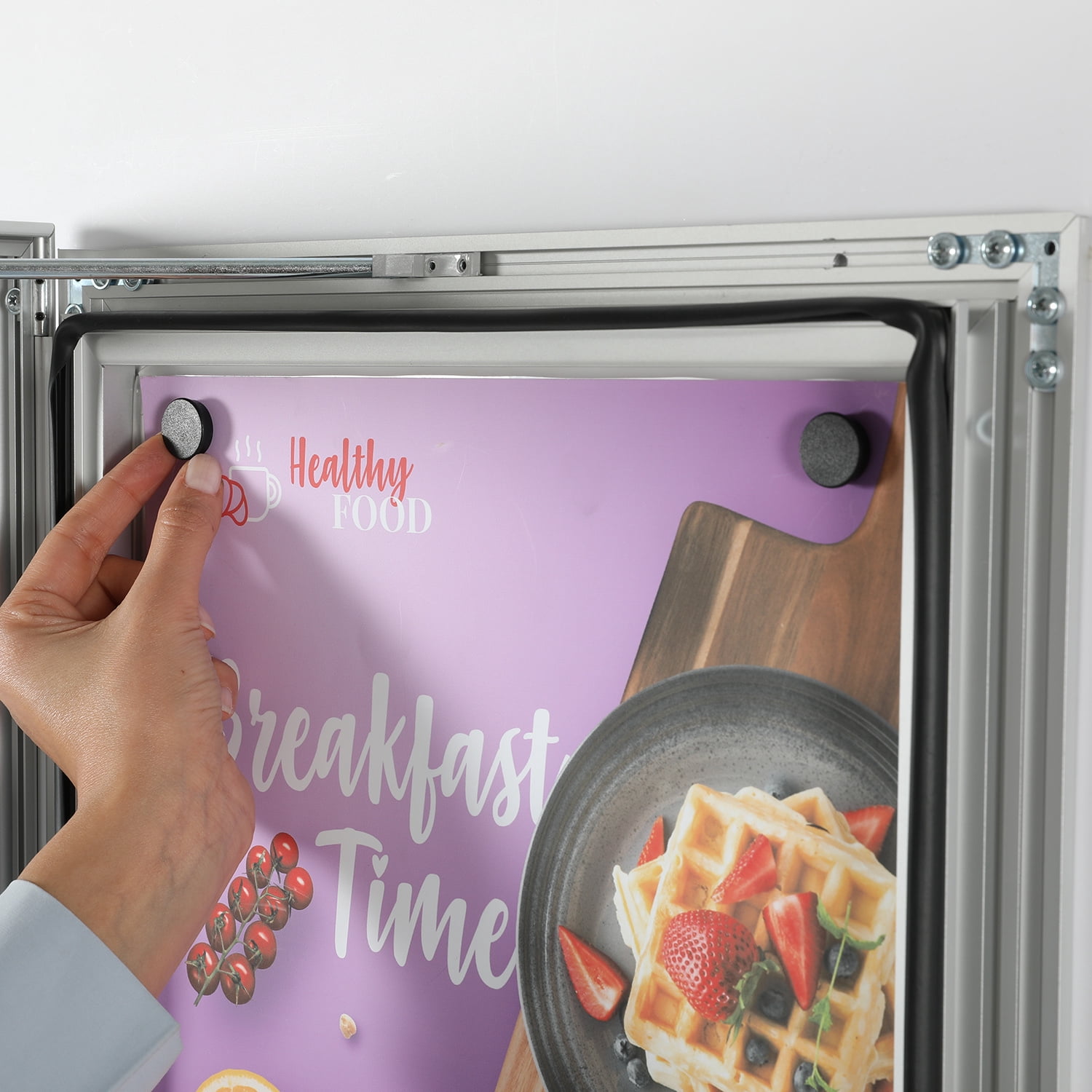 M&T Displays Enclosed Lockable Sealed Magnetic Showboard 4x(8.5x11) Inches Silver Aluminum Noticeboard Bulletin Board For Office School Classroom Hospital Commercial Use