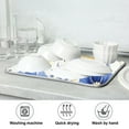 thumbnail image 7 of Flowers Blue Dish Drying Mat Microfiber Kitchen Mats Large Counter Absorbent Dish Pad Drainer Rack 16"x18", 7 of 7