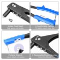 thumbnail image 4 of Kit de Rivets Manuel Robuste Riveter avec 40 Rivets 4 Têtes Interchangeables 3/32 Pouces 1/8 Pouce 5/32 Pouces 3/16 Pouces pour Métal Automobile Ferroviaire Bleu, 4 of 7