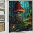 thumbnail image 6 of BCIIG Gnome Mushrooms Bathroom Decor Set with Hooks, Colorful Polyester Fabric Shower Curtain Set for Home Bathrooms Decoration, Waterproof Shower Curtain Rings, Easy to Install 36"x72, 6 of 7