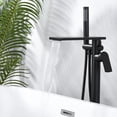 thumbnail image 6 of Wowow Brass Freestanding Bathtub Faucet Single-Handle Floor Mount Claw Foot Tub Faucet with Hand Shower in Matte Black, 6 of 8