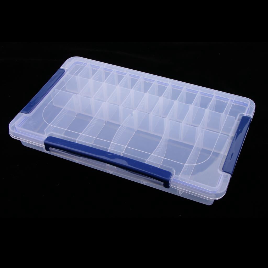 EHJRE Storage Box Jewelry Bead Organizer, Clear Plastic Container Box with 28 Removeable Compartment, Perfect for Storing Rhinestones, Small Charms, Earrings,