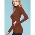 thumbnail image 4 of Made by Johnny Women's Long Sleeve Rib Turtleneck Top Pullover Sweater L RUST, 4 of 6