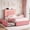 Pink, variant on HiJob Twin Size Bed Frame for Kids & Girls with Storage Drawers, Velvet Upholstered Platform Bed with LED Lights, Charging Station and Adjustable Headboard, Beige