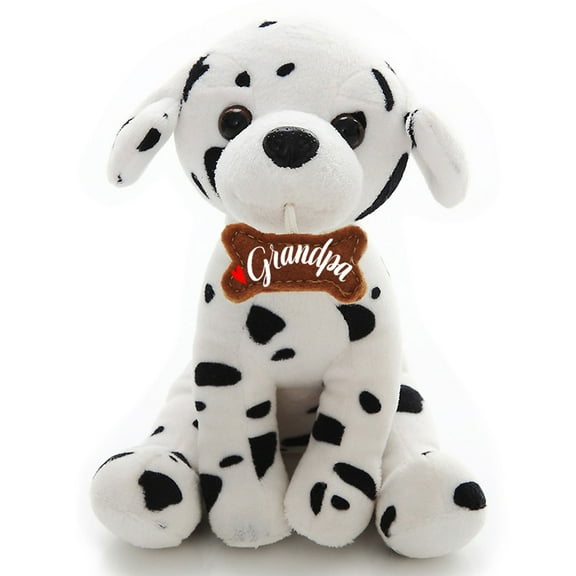 Plushland Adorably Stuffed Small Dog Holding a Bone, Message on It, Holiday Plush Animal Toys for Kids and Superb Gift for Grandpa on Father’s Day, Show Your Love with 7 Inch