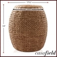 thumbnail image 7 of Casafield Round Storage Basket with Lid, Cinnamon - Handwoven Water Hyacinth Hamper Organizer for Laundry, Blankets, Plants, 7 of 7