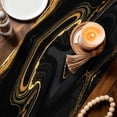 thumbnail image 4 of Black Marble Fluid Art Table Runner 70 Inches Long,Kitchen Dining Tablerunners Gold Foil Linen Table Runners Dresser Scarves for Home Dinner Wedding Holiday Party Decor, 4 of 9