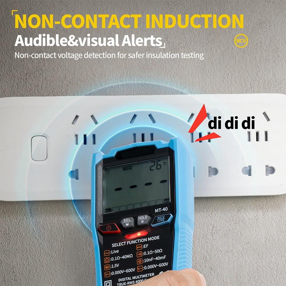 Mt-40 Intelligent Digital Multimeter 4000 Counts True Rms Ac Dc Voltage 600V