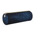 thumbnail image 1 of Disketp Blue Glitter Retro Estuche Organizador de Lápices de Cuero, Estuche de Oficina con Cremallera para Bolígrafo y Lápiz, 1 of 6