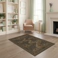 thumbnail image 2 of ODIKA 4'x6' Washable Area Rug Non-Slip, Chair-Friendly, Flatwoven Landscape Vintage Forest Frame Wilderness Motif Border Cabin Flowing Dynamic for Home Office, Under Desk, 2 of 7