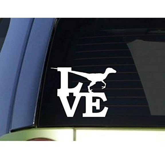 Velociraptor Love *H946* 6 inch Sticker decal t rex dinosaur fossils