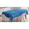 thumbnail image 1 of Ambesonne Aqua Tablecloth Rectangular Table Cover, Abstract Fish Skin Scales, 60"x84", Violet Blue Aqua, 1 of 3