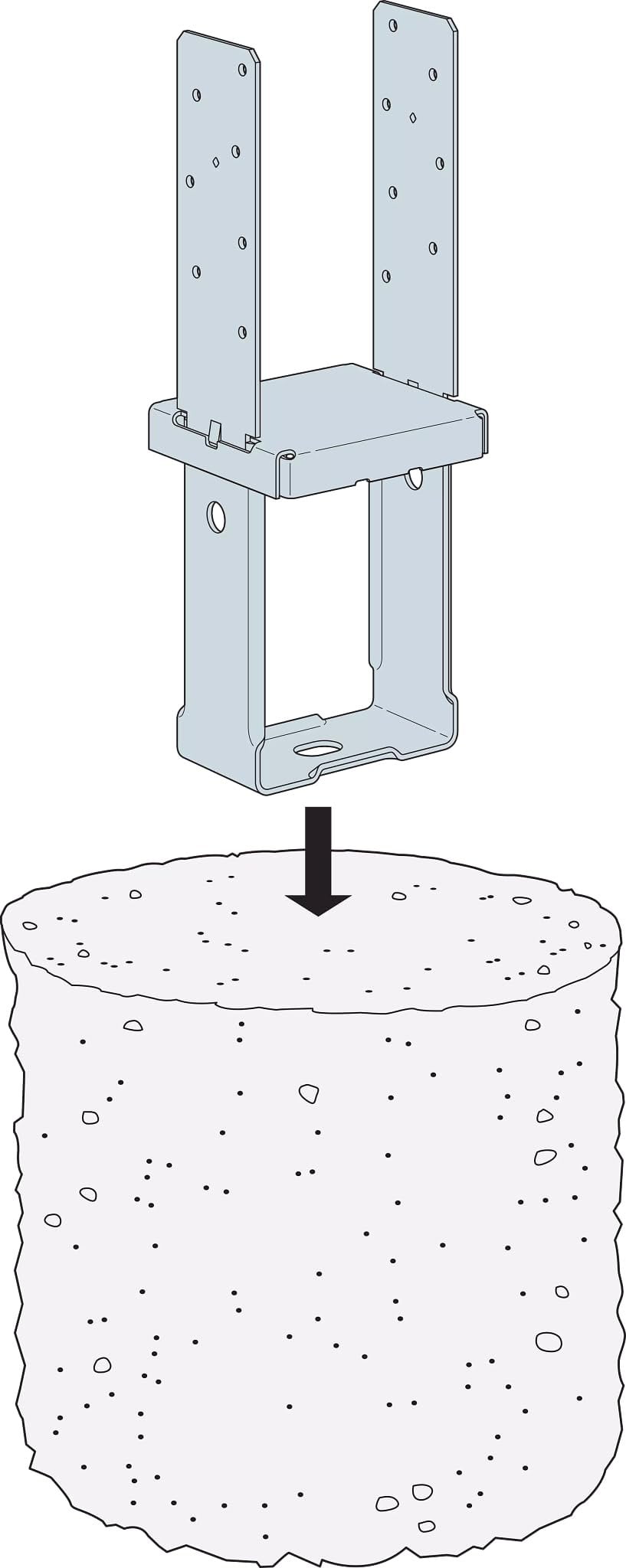 Simpson Strong-Tie CBSTQ66Z-SDS2 CBSTQ ZMAX Standoff Column Base for 6x6 w/SDS Screws Pack of 6
