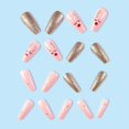 thumbnail image 3 of SUTENGDA Ongles Pressés de Noël Design Bonhomme de Neige Flocon de Neige Faux Ongles Brillants Rouges Couleur Unie Faux Ongles avec Colle Ongles Carrés Moyens Ongles Artificiels Réutilisables à Coller, 3 of 5