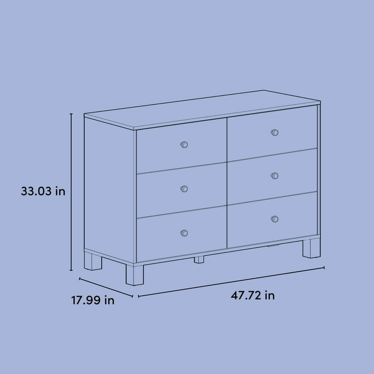 Storkcraft California 6 Drawer Nursery Wood Double Dresser