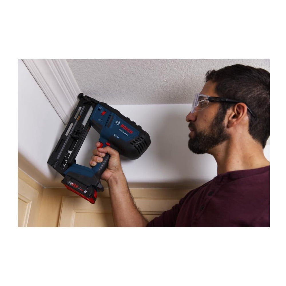 Restored Bosch GNH18V-16MAB12-RT 18V Brushless Lithium-Ion 16-Gauge Cordless Angled Finish Nailer Kit (2 Ah) - (Refurbished)