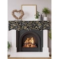 thumbnail image 2 of Black Floral Fireplace Mantel Scarf Cover 70"Wx17"L,Fireplace Mantel Shelf Top Runner,Boho Botanical Vintage Paisley Flower Mantle Dresser Scarves Table Runner for Holiday Party Living Room Decor, 2 of 6