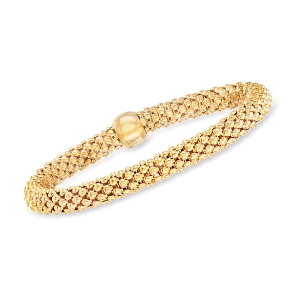 Ross-Simons Italian 18kt Gold Over Sterling Popcorn-Link Stretch Bracelet, Women's, Adult
