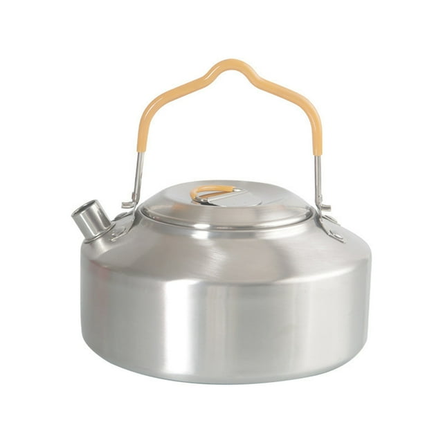 Bouilloire 406 Noire 1L pour Camping et Randonnée, Théière en Acier Inoxydable Portable pour Barbecue