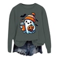 thumbnail image 4 of Halloween Sweatshirt for Women Hoodless Sweatshirt Oversized Crewneck Sweatshirt for Women Long Sleeve Pullover Comfort and Relaxed Fit Grey XXL, 4 of 4
