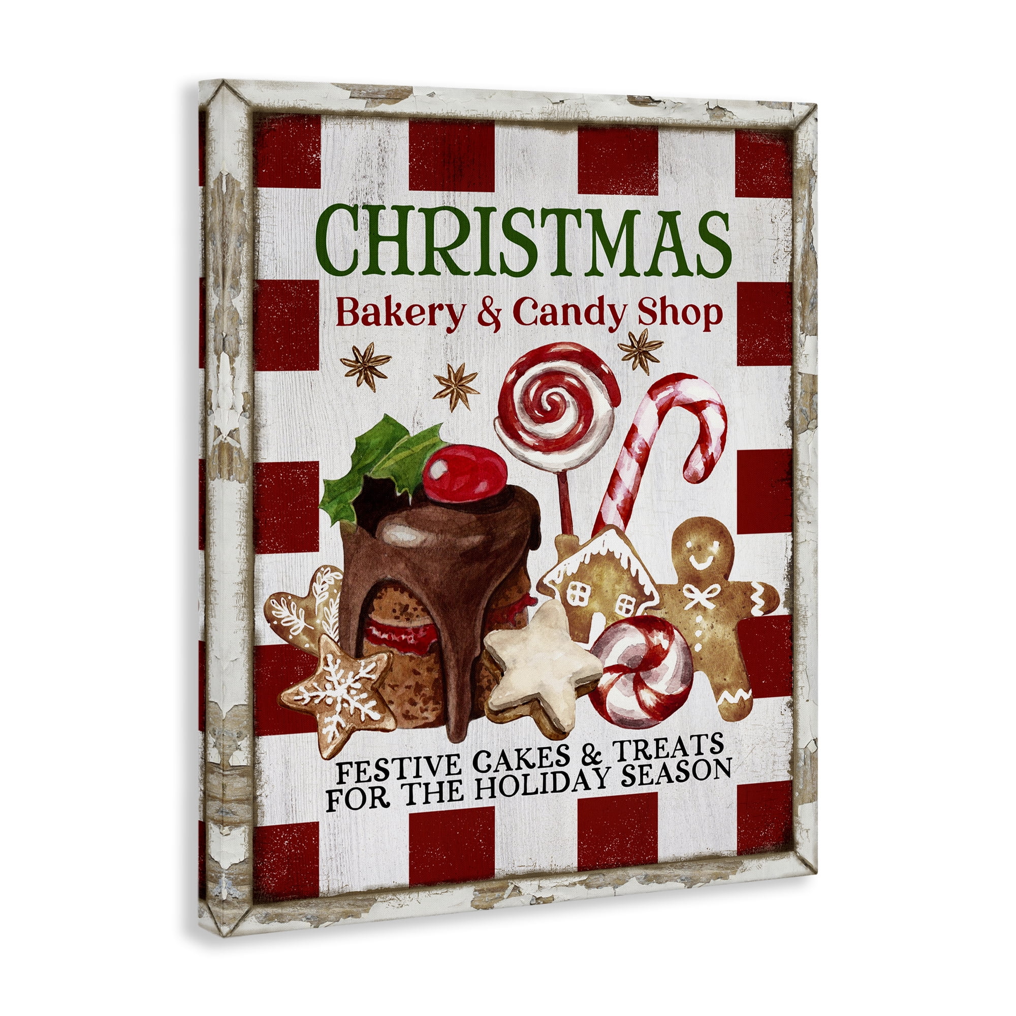 Stupell Industries Christmas Bakery & Candy Holiday Painting Gallery Wrapped Canvas Art Prints Wall Art, 30 x 40