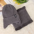 thumbnail image 4 of Deago Mens Womens Winter Beanie Hat Scarf Set Warm Knit Thick Fleece Lined Skull Cap Neck Warmer for Men Women (Gray), 4 of 8